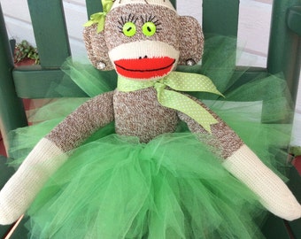 Sock Monkey Ballerina, Sock Monkey, Handmade Toys, Sock Monkey Doll, Sock Monkey Gifts