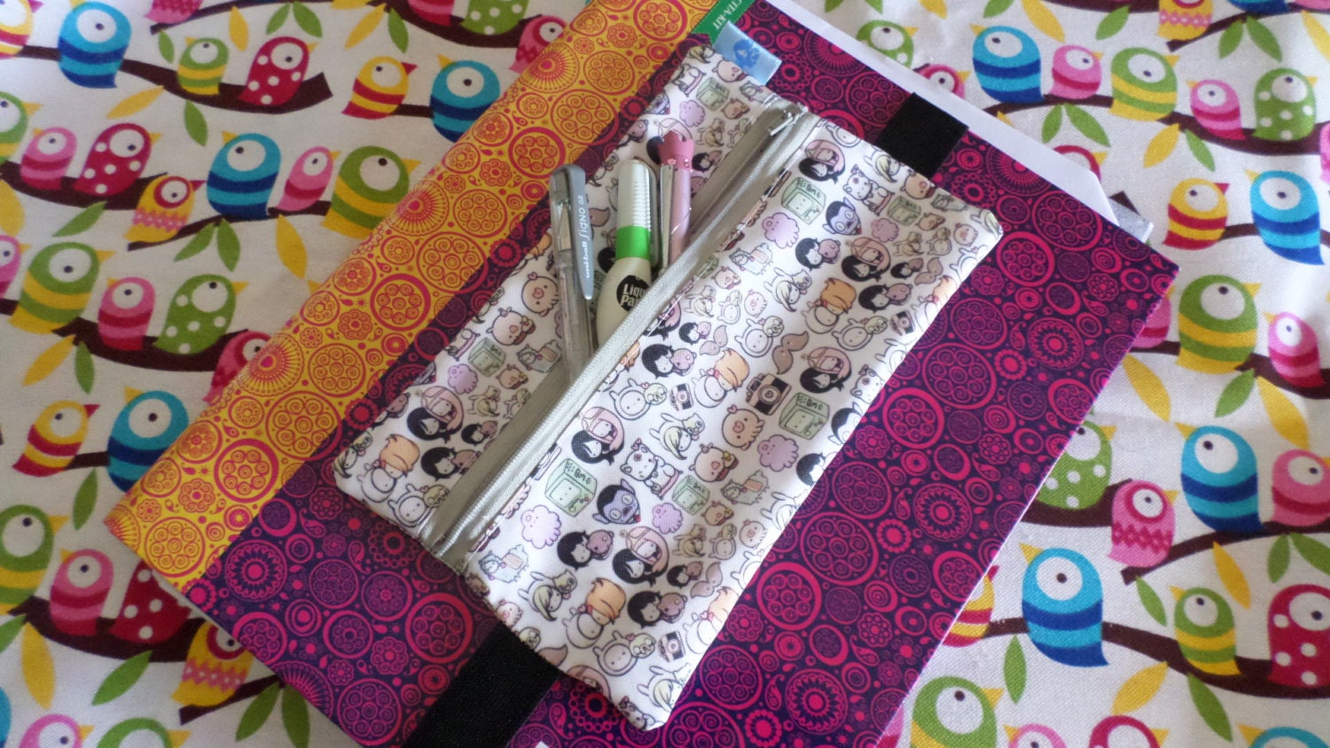 Cute Adventure Time Pencil Case with Elastic Zipper Pouch Pen