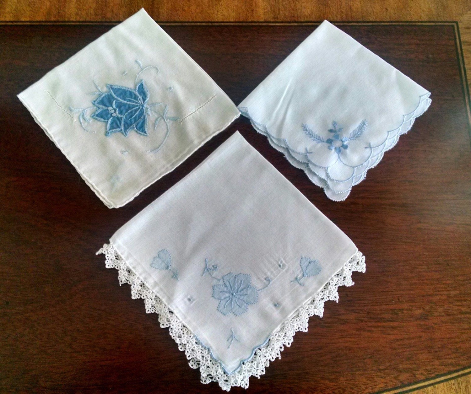 6 Vintage Womens Ladies Handkerchiefs by