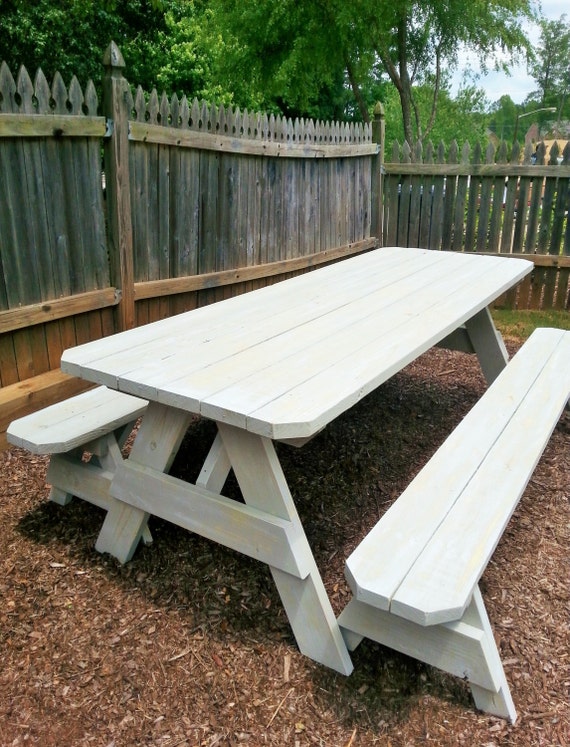 8Ft Picnic Table with Detached Bench Seating by McCorkleDesigns