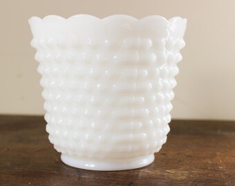Hobnail Milk Glass Vases / Planter - Flower Vases / Flower Planter- Milk Glass Home Decor - Farmhouse Style - Fenton Hobnail