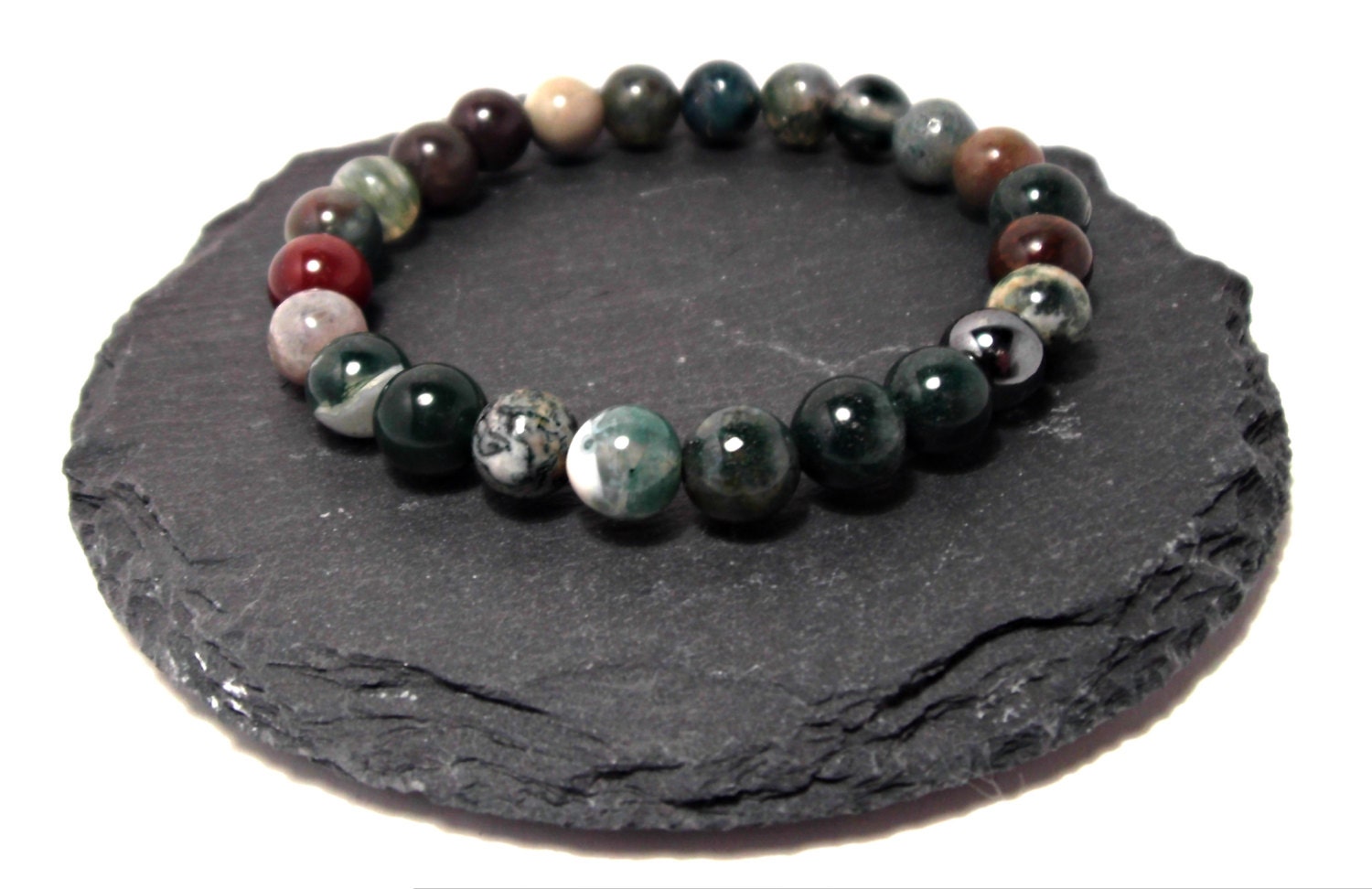Indian Agate mens bracelet Gifts for men Bracelet for men