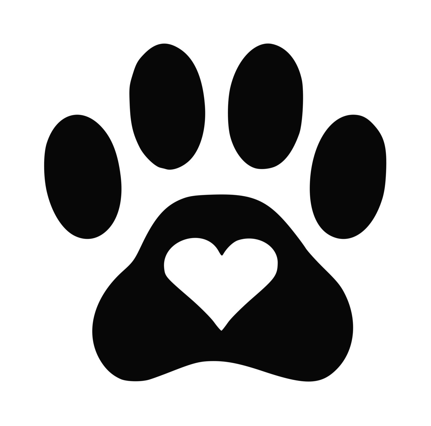 Dog paw heart decal by LundtLetteringDesign on Etsy
