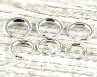 Pinchers Gauges earrings in Sterling Silver Plugs Body Jewelry Piercing Expanders 12g 10g 8g 6g 4g 2g - CGA004 SS T2