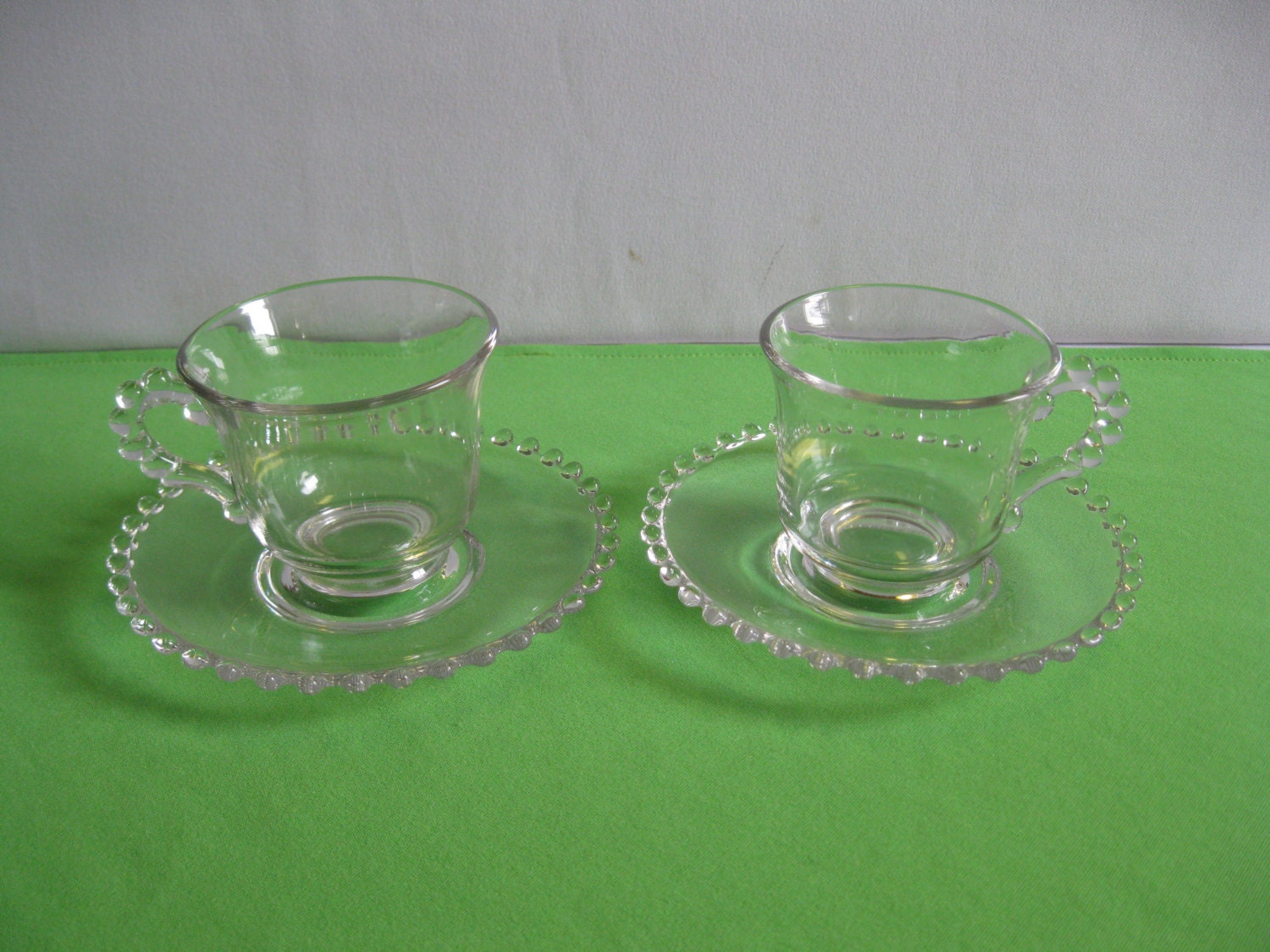 Cup and Saucer Sets Vintage Imperial Glass Candlewick USA Haute Juice