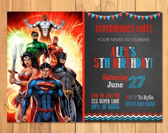 Justice League Birthday Invitations Printable 7