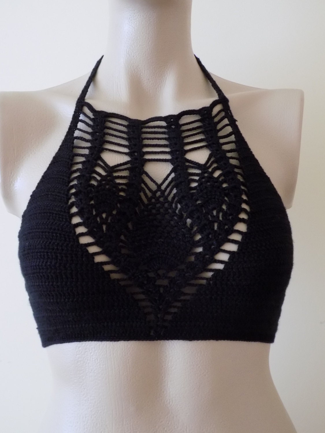 EXPRESS SHIPPING Black Top black halter by cheerfulboutique