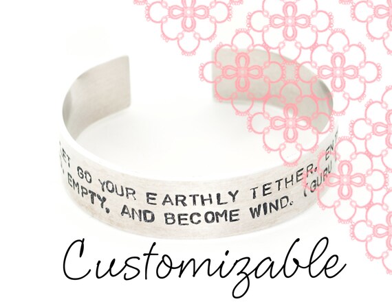 Handstamped Bracelet - Custom - Cuff Bracelet - Aluminum Bracelet - Quote Bracelet