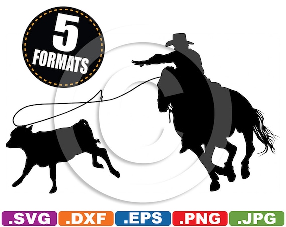 Download Rodeo / Calf Roping / Cowboy Silhouette Clip Art Image ...