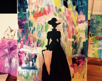 Gorgeous lady silhouette painting LOOK VERY PRETTY