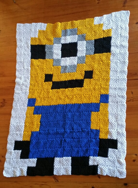 Items similar to Custom Made Crochet Minion Blanket on Etsy