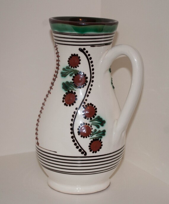 Wine Jug Ceramic Jug Wine Pitcher Hand Painted by CeramicArtOne
