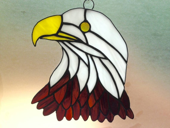 American bald eagle stained glass by SunDogArtAndGlass on Etsy
