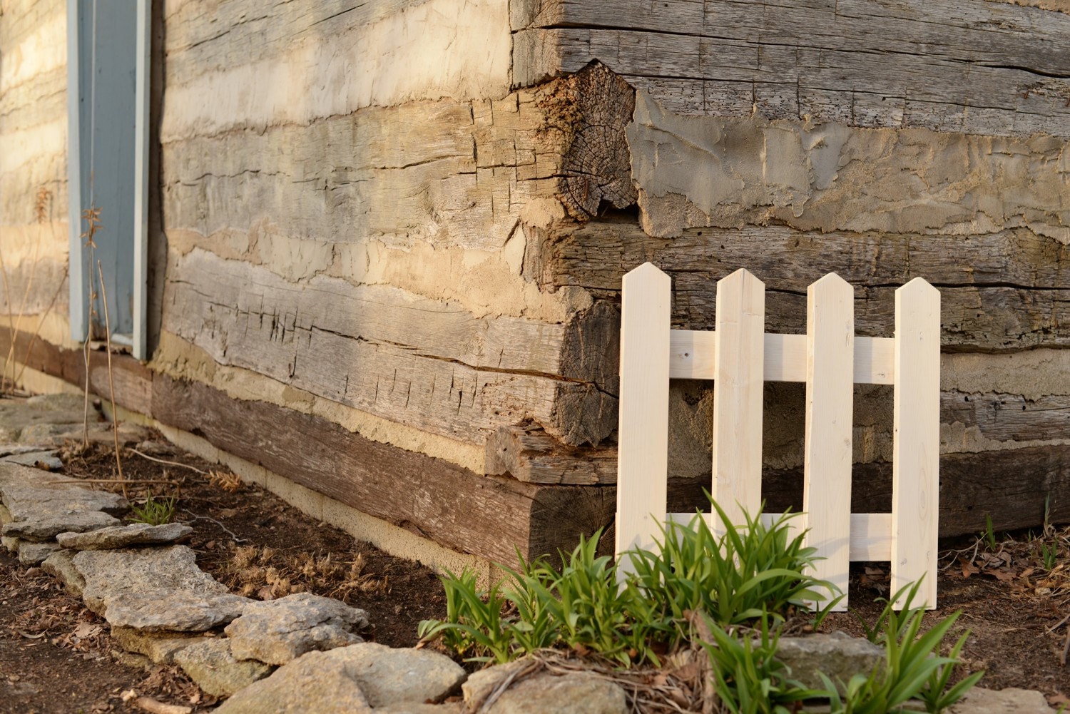 Whitewashed Handmade Fence Section by RusticLivingInc on Etsy