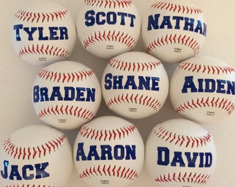 Personalized Baseballs! Fun Party Favor for Baseball Theme Party! Fun Gift for Baseball Players and Fans! Great Team Gift for End of Season!