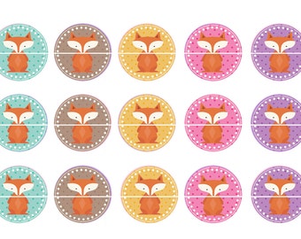 FOX 1 Inch Bottle Cap Image- 4" X 6" Digital Image- Instant Download