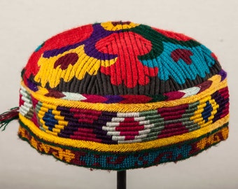 20.8'' Vintage AFGHAN HAT with mirrors , Ships free with UPS