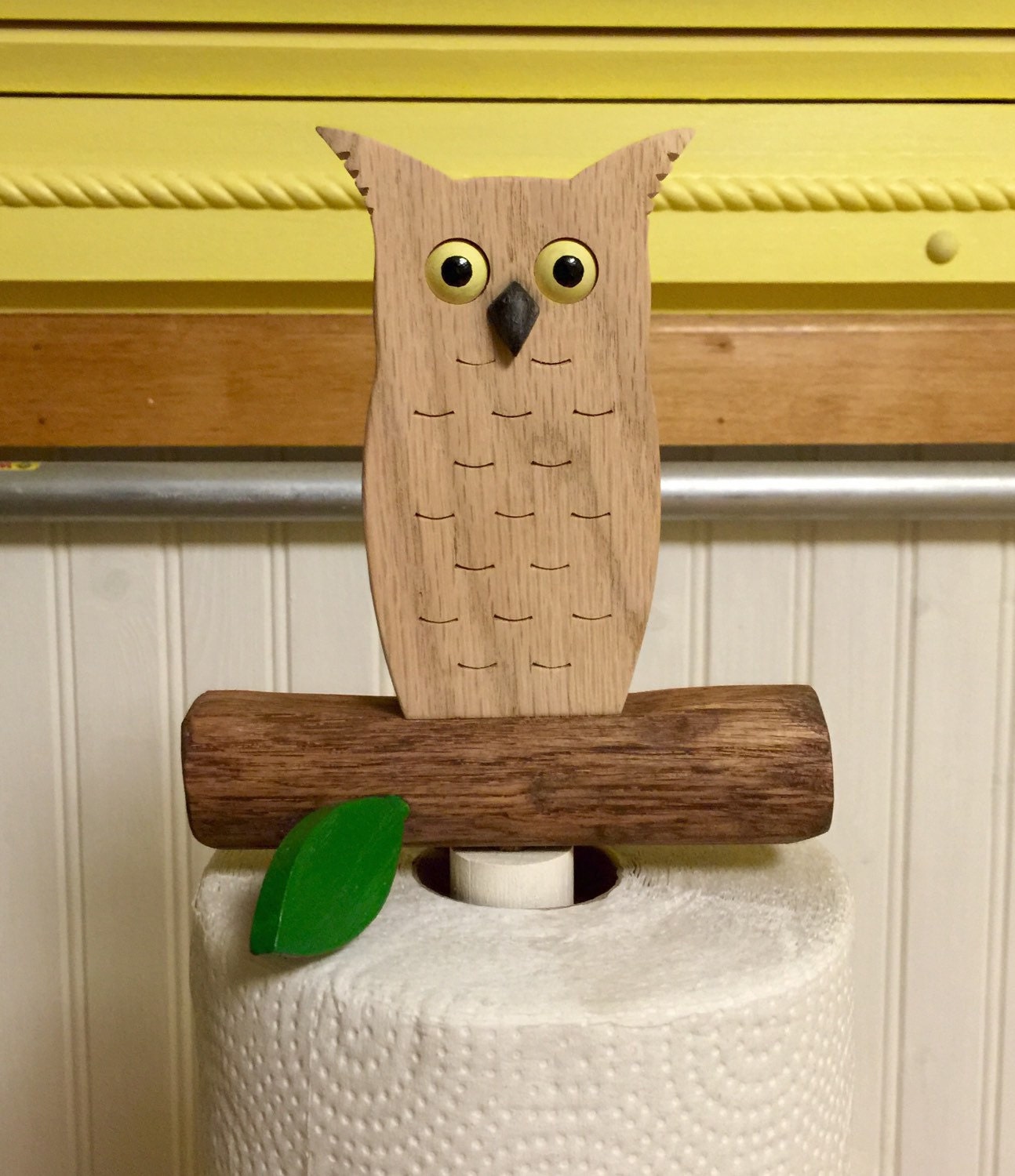 Beautiful Handmade Owl Paper Towel Holder
