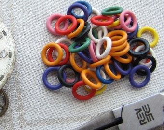 Rubber EDPM (Latex Free), Multi, 100 Jump Rings, 16ga (0.051" or 1.291mm), 1/4'' (.25", 6.4mm) ID, 100 per package FIN300