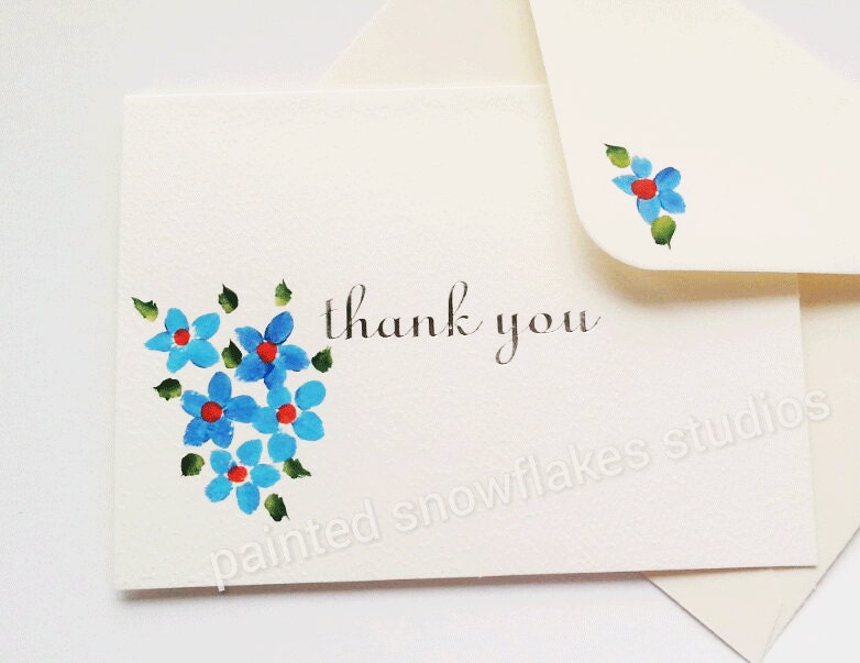 hand painted thank you note cards wild by PaintedSnowflakes