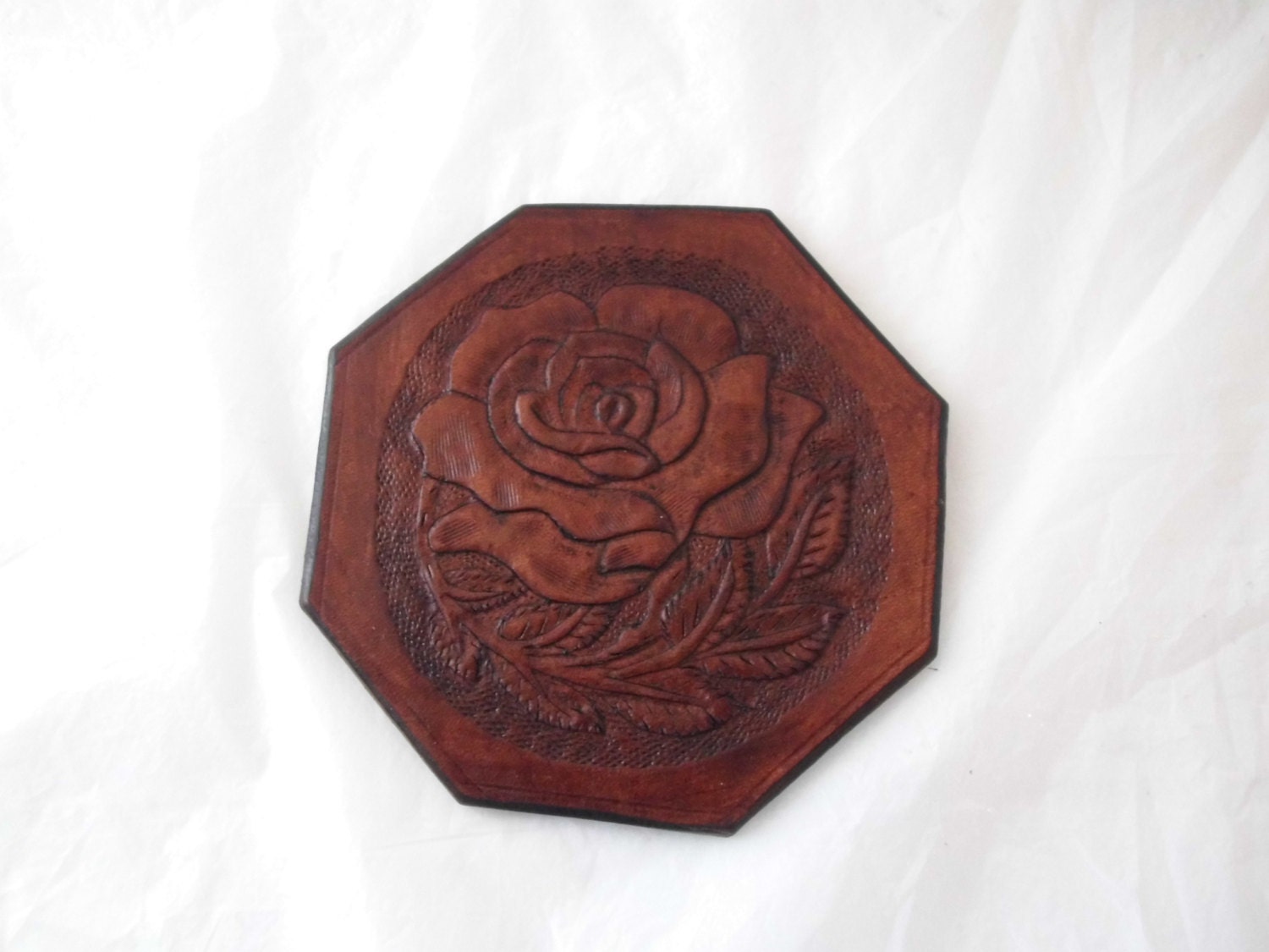 Set of 6 hand tooled leather coasters with by MontanaStansLeather