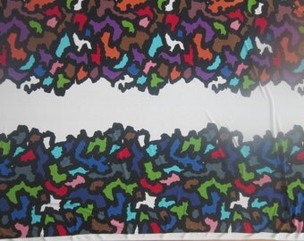 White Multicolor Print Jersey Fabric by the Yard Spandex Knit ITY 4 Way Stretch Lycra Fabric Clothing Apparel Fashion Fabric Knit