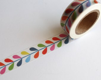 Orla Kiely inspired Pattern Washi Tape, gift wrap crafting tape Rainbow Washi tape