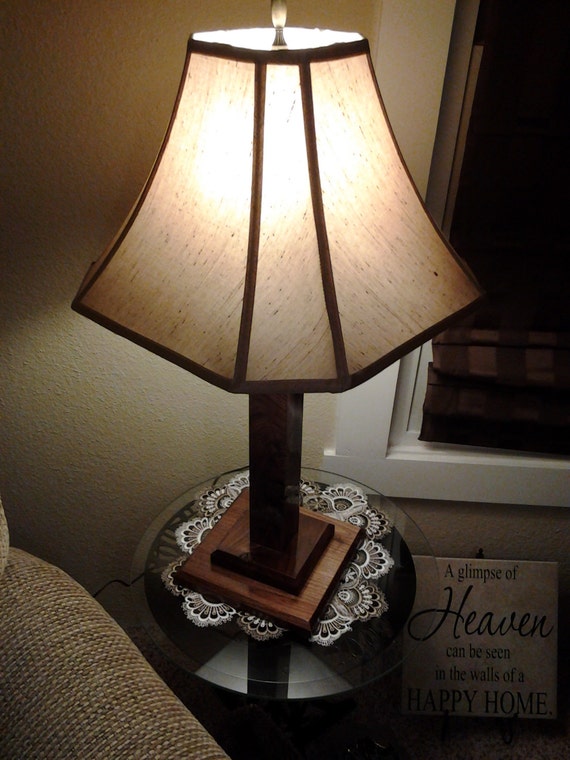 Rustic Walnut Mission Style Table Lamp