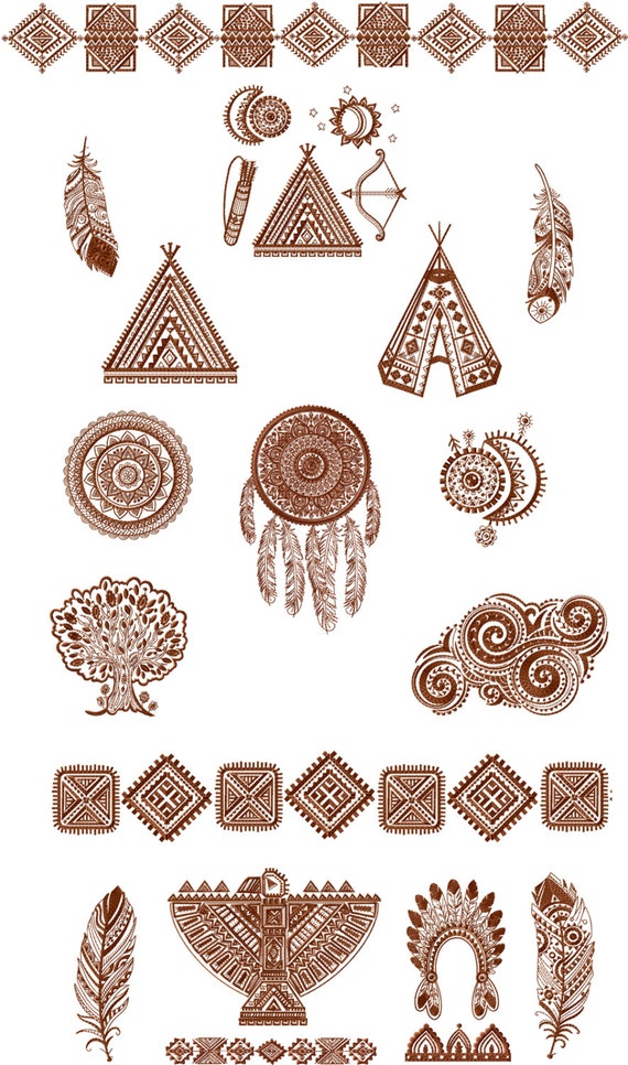 Tribal symbols 20 machine embroidery designs for