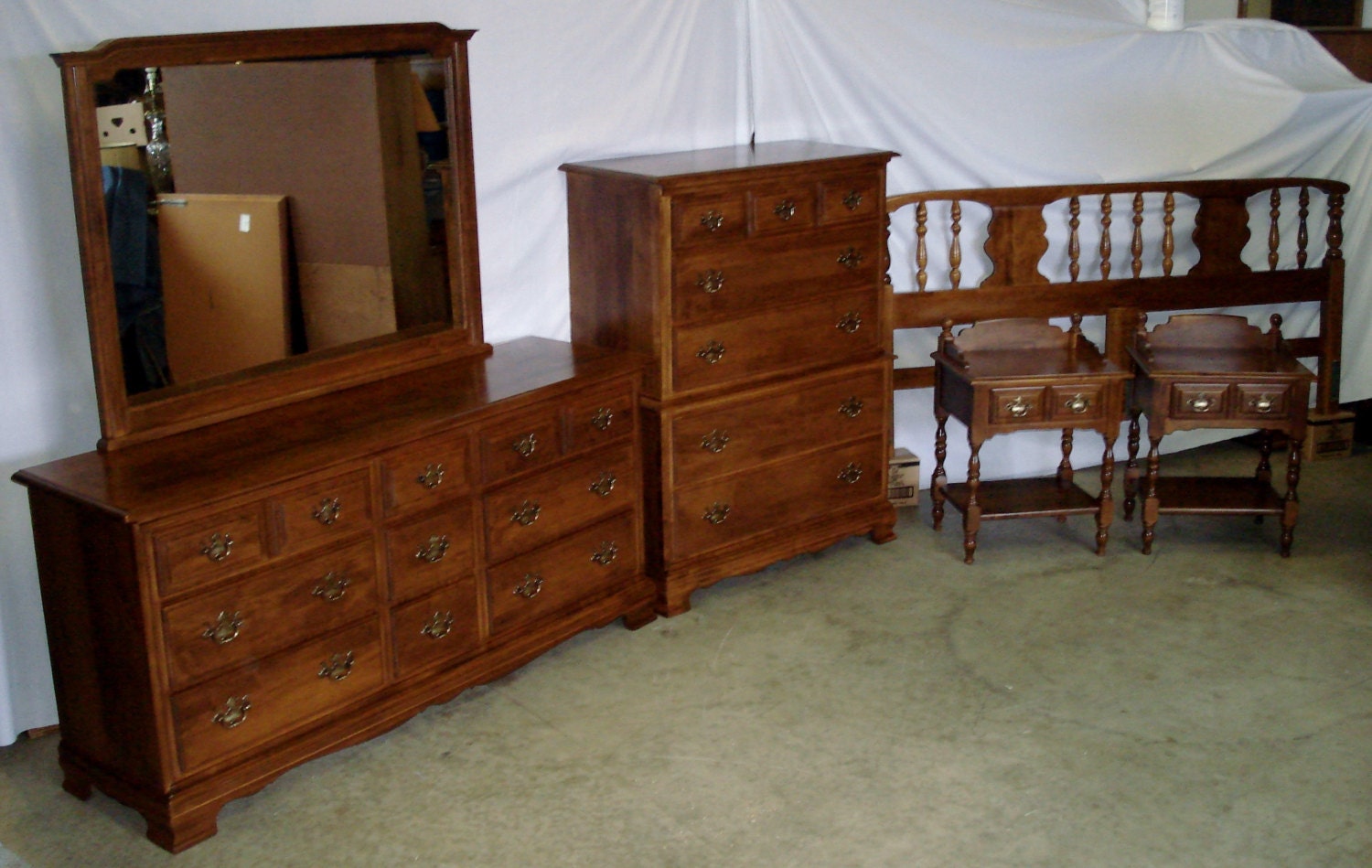 Mid Century Modern Classic Heywood Wakefield Bedroom Set Furniture