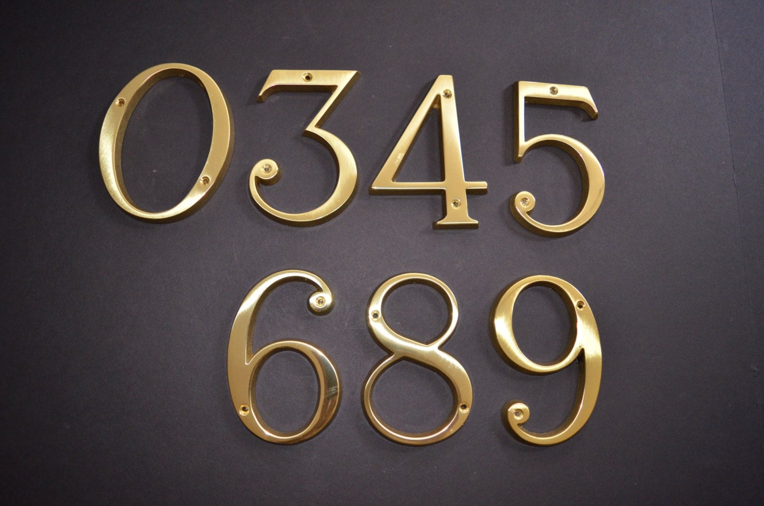 Vintage Solid Brass House Numbers NOS Made in Italy In