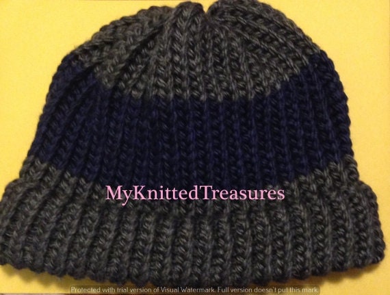 Loom Knitted Adult Hat Pattern by MyKnittedTreasures on Etsy