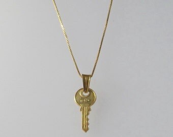 Silver 925 Key Pendant delicate - simple everyday jewelry women gift- minimalist necklace