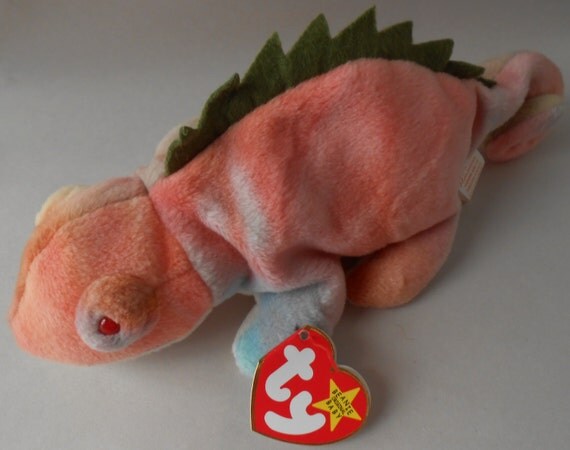 Original TY Beanie Babies Iggy the Iguana Pink