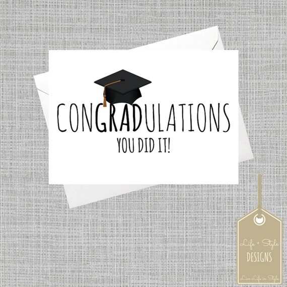 Graduation Congratulations Card Graduation by LifeandStyleDesigns