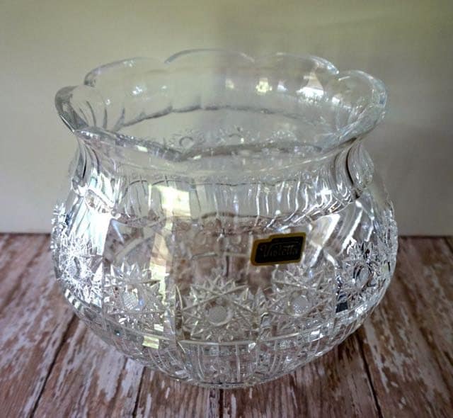 Vintage Crystal Bowl Violetta Hand Cut 24 Lead Crystal Bowl