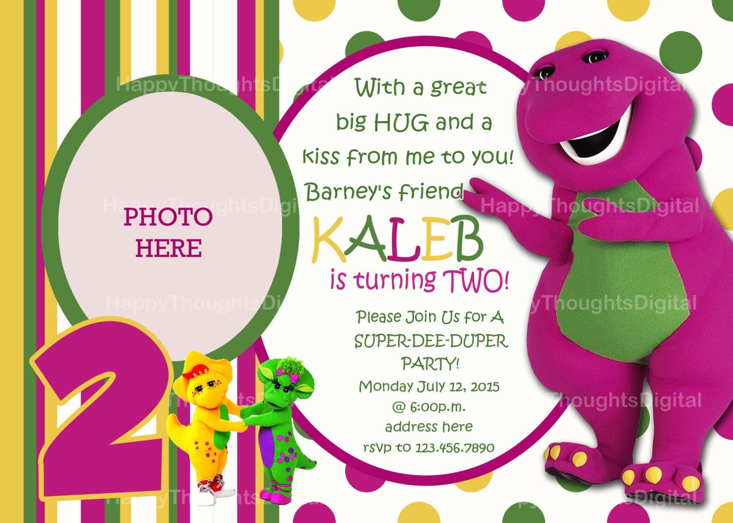 Barney And Friends Party Invitations 7