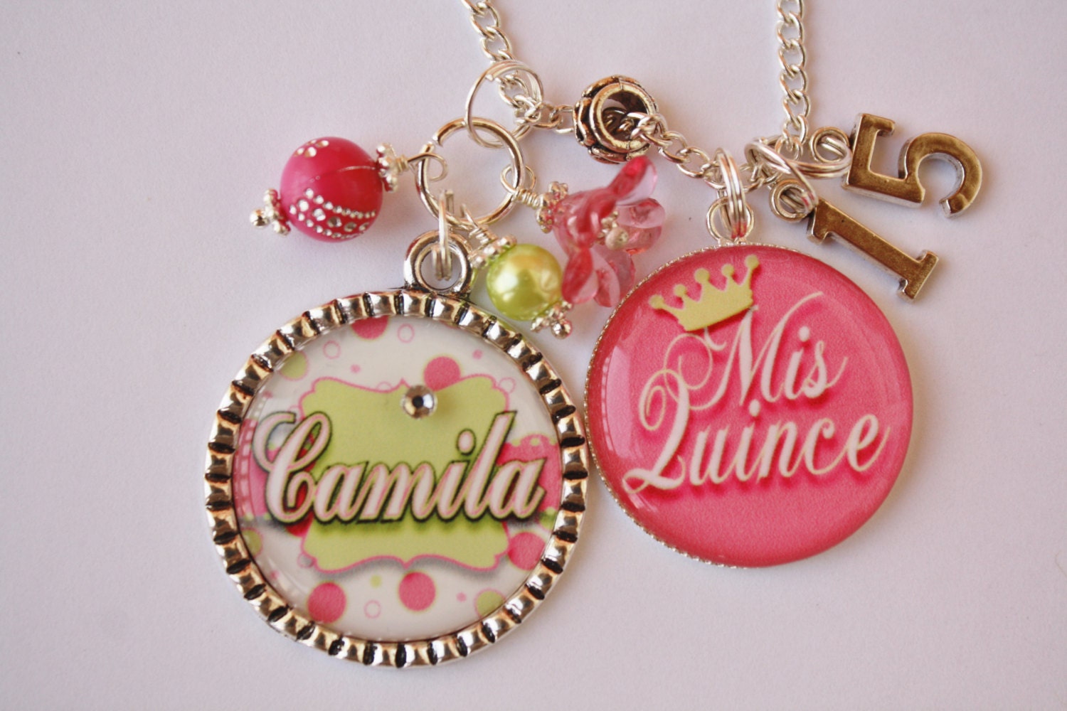 Personalized Quinceanera Gift Necklace or Keychain choice of