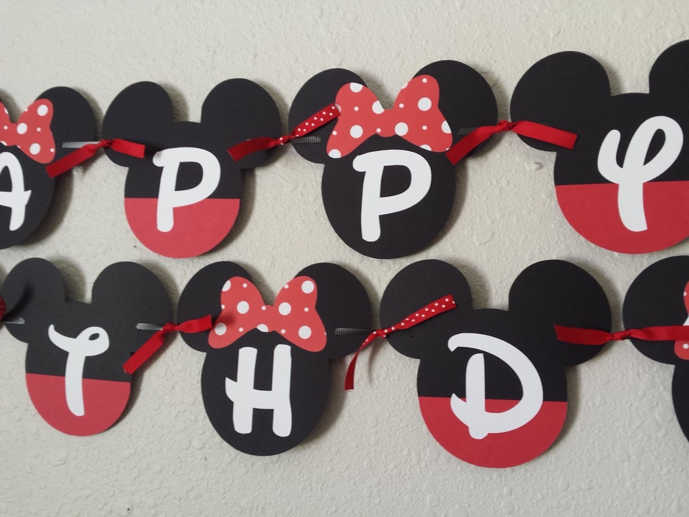 Mickey and Minnie Birthday Banner Mickey and Minnie Banner | Etsy