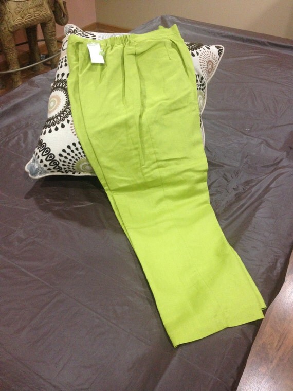 green ladies pants