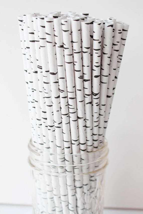 PAPER STRAWS / birch tree / cake pops / bridal by ButtercupBlossom