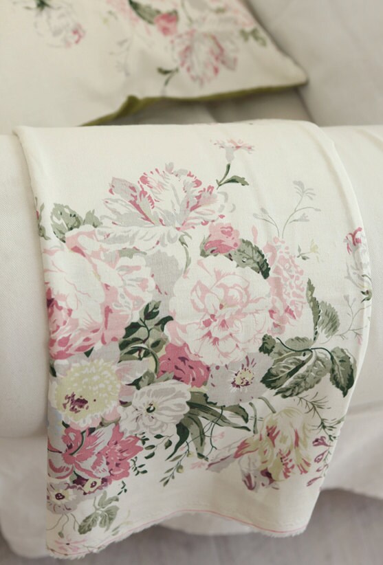 linen fabric 59inch shabby chic ivory flower floral by thesuzib linen fabric 59inch shabby chic ivory flower floral by thesuzib