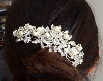 Wedding hair comb, Pearl bridal hair comb, bridal hair accessories, wedding hair accessories, crystal hair comb, vintage comb, hair acessory