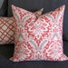 Burnt orange throw pillow damask print sofa pillow with gray