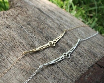 Geometric Phoenix Necklace, Geometric Sterling Silver Necklace, Bird Necklace, Minimalist Jewelry, Dainty, Delicate Simple Geometric Jewelry