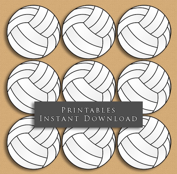 2.5 Volleyball Printable Cupcake Toppers Sports Theme