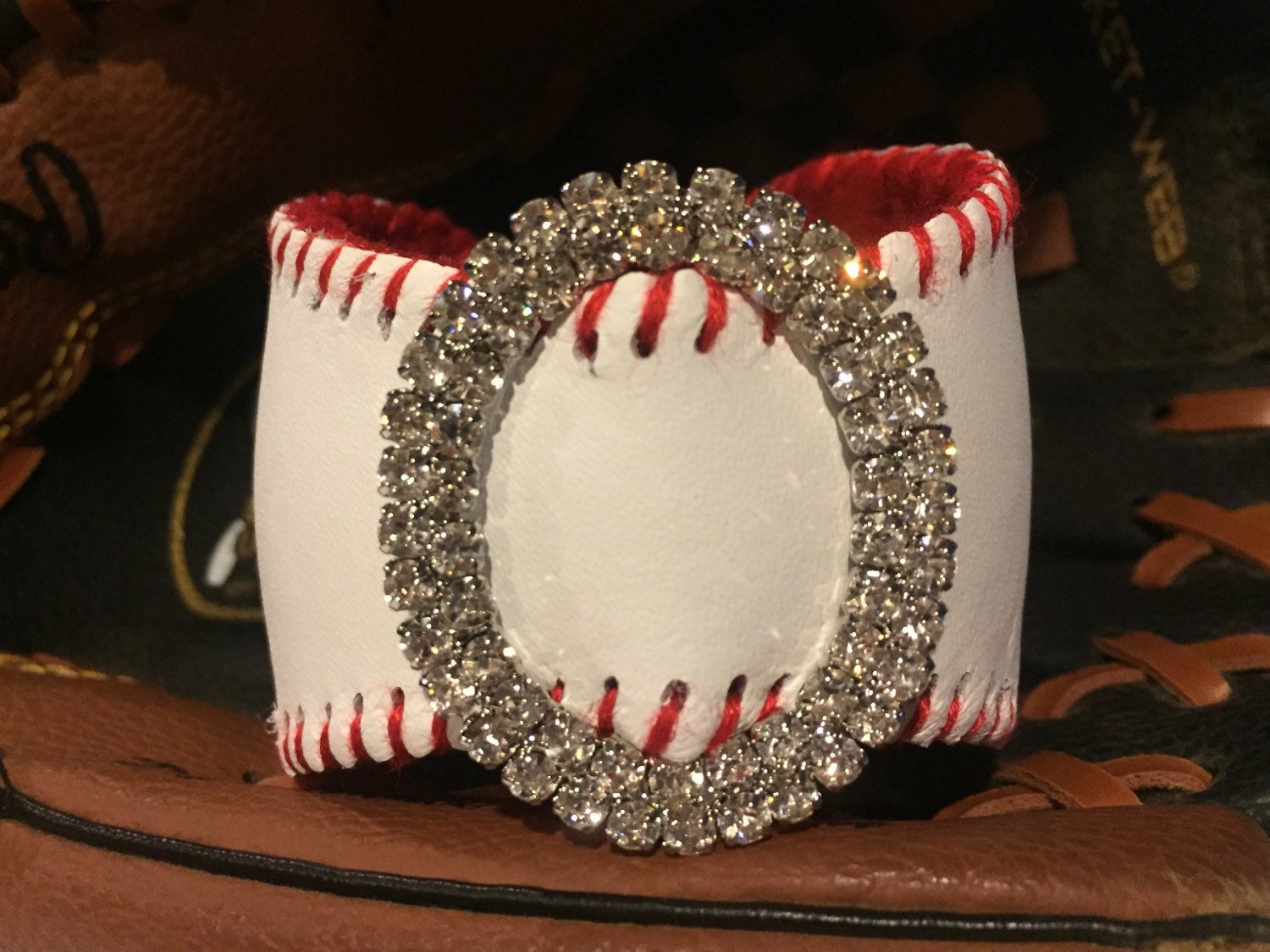 Baseball Leather Cuff Bracelet Made From Real Baseballs