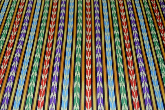VIP Exclusive Rocking Horse Ranch 100% cotton fabric, brown, purple, blue, green, and red stripes. ~6
