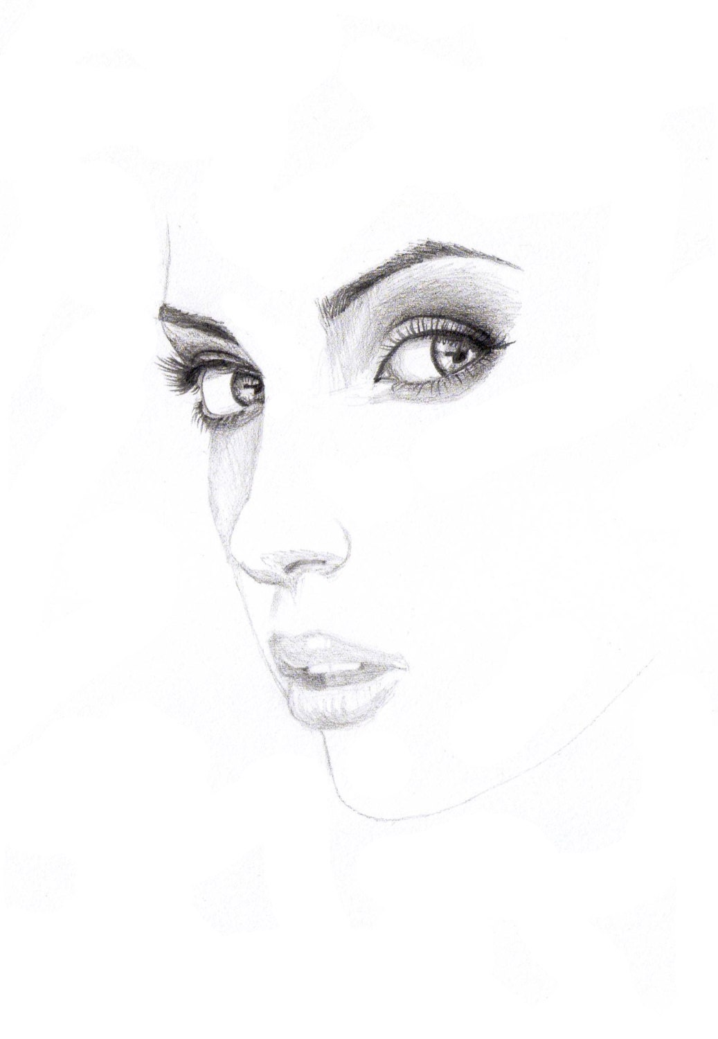 Custom Pencil Drawing Minimalist Portrait Drawing from Photo