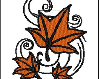 Leaves Fall Embroidery Design